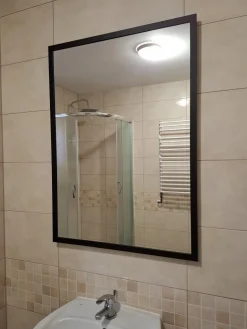 Lustro 80x80 W Czarnej Ramie Aluminiowej Mat Loft Bez Oświetlenia Loftowe