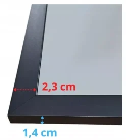 Lustro 60x40 w czarnej ramie led 480 diod/m aluminium loft podświetlane