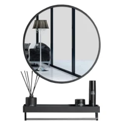 Lustro z półką 70cm czarne