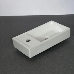 Mała Biała Szafka Łazienkowa z Umywalką 40x22x85 Stojąca