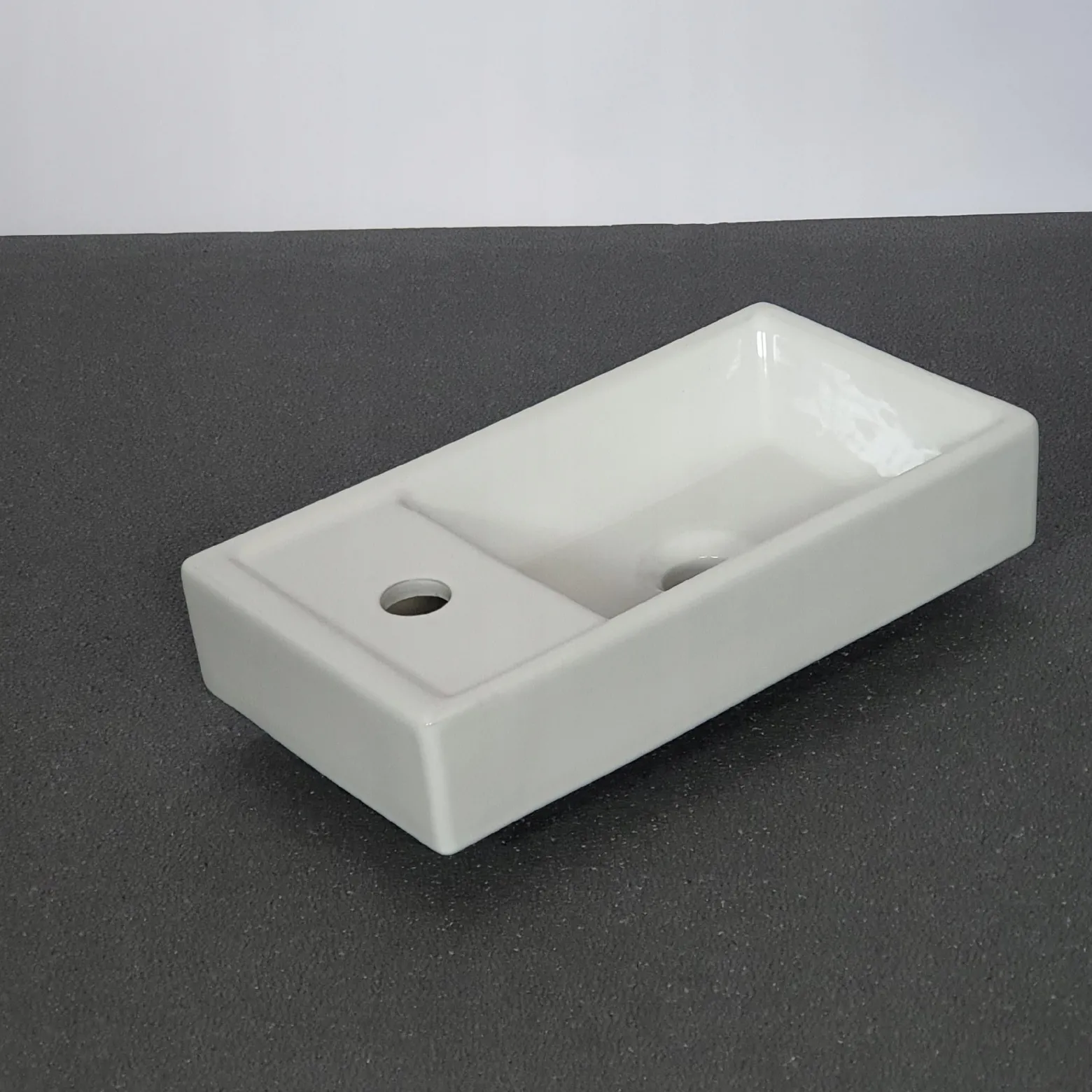 Mała Biała Szafka Łazienkowa z Umywalką 40x22x85 Stojąca