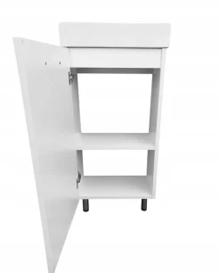 Mała Biała Szafka Łazienkowa z Umywalką 40x22x85 Stojąca