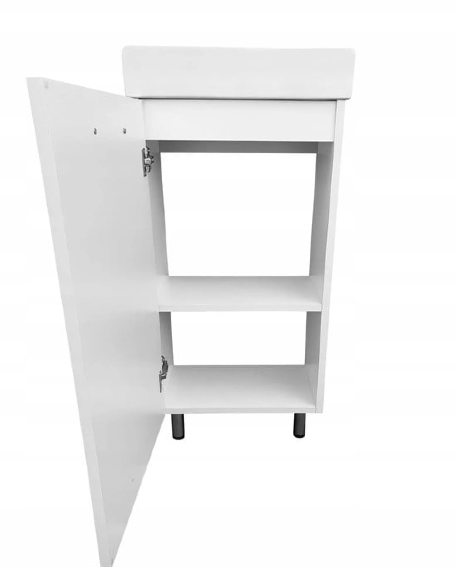 Mała Biała Szafka Łazienkowa z Umywalką 40x22x85 Stojąca