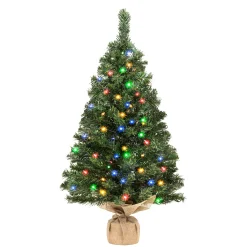 Mała choinka sztuczna 90 cm z lampkami choinkowymi 50 LED multikolor