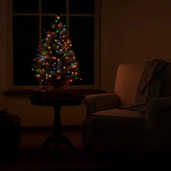 Mała choinka sztuczna 90 cm z lampkami choinkowymi 50 LED multikolor