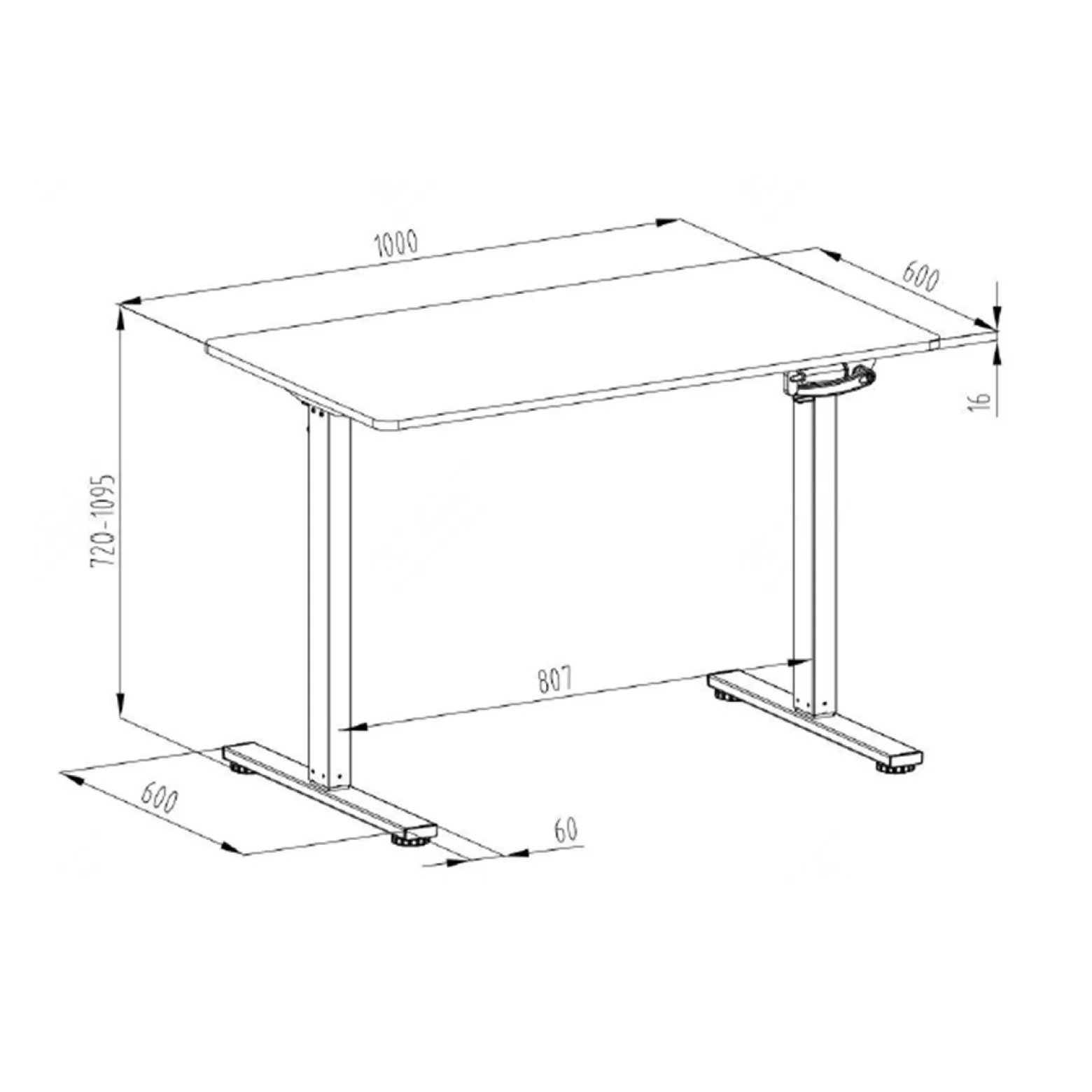 Manualne biurko Spacetronik Moris 113WW 100x60