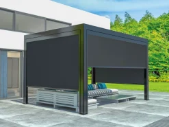 Markiza tarasowa manualna do pergoli 370x238cm ścianka boczna 4m