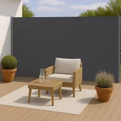 Markiza boczna tarasowa 400x180 cm roleta na balkon wysuwana osłona grafit