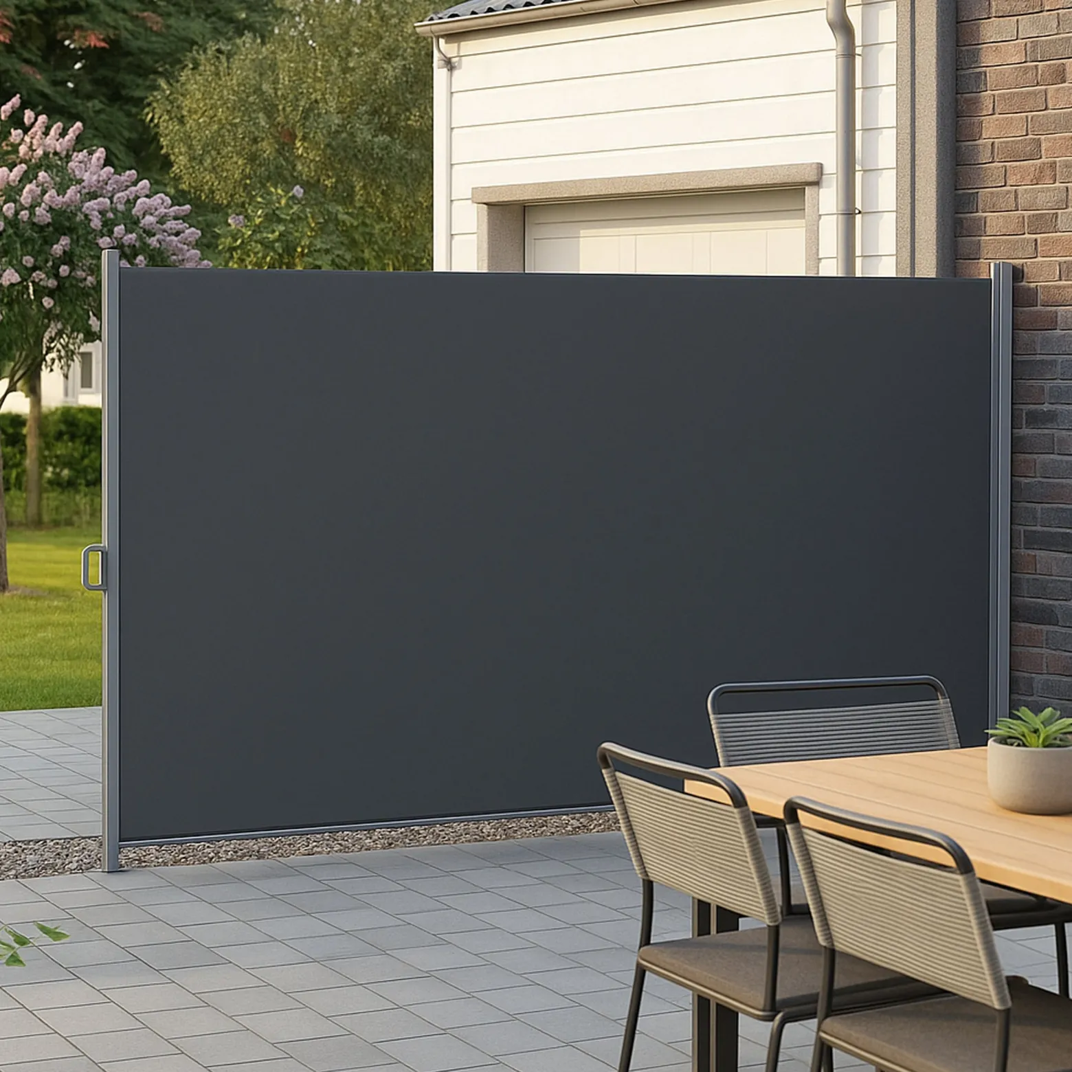 Markiza boczna tarasowa 400x180 cm roleta na balkon wysuwana osłona grafit