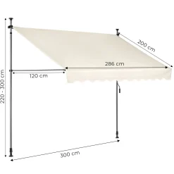 Markiza przeciwsłoneczna balkonowa 3x1,2 m beżowa MultiGarden