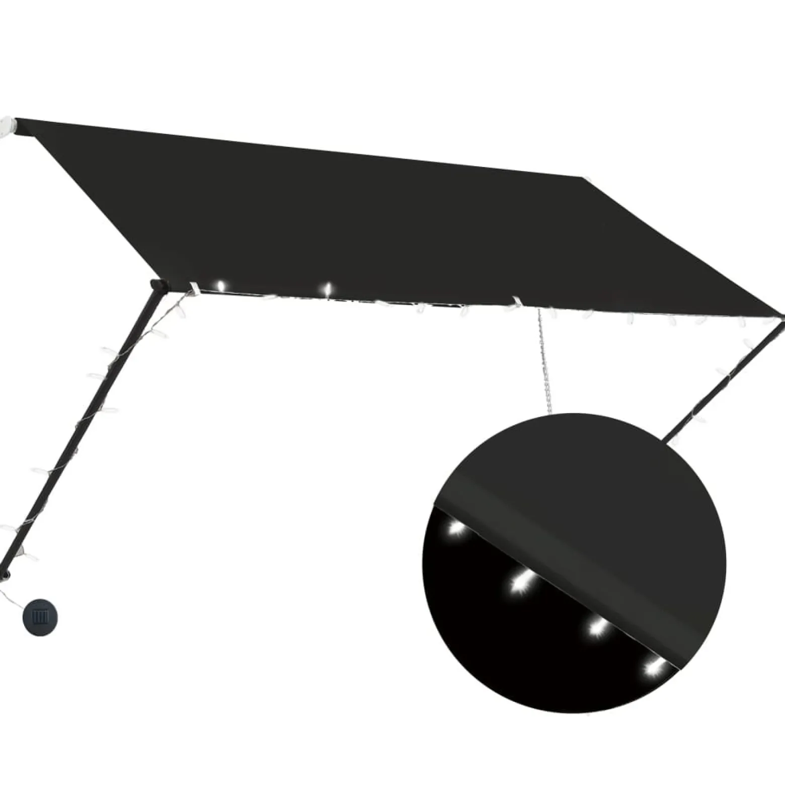 Markiza Tarasowa Balkonowa Ogrodowa Zwijana Zadaszenie LED 250 x 150 cm