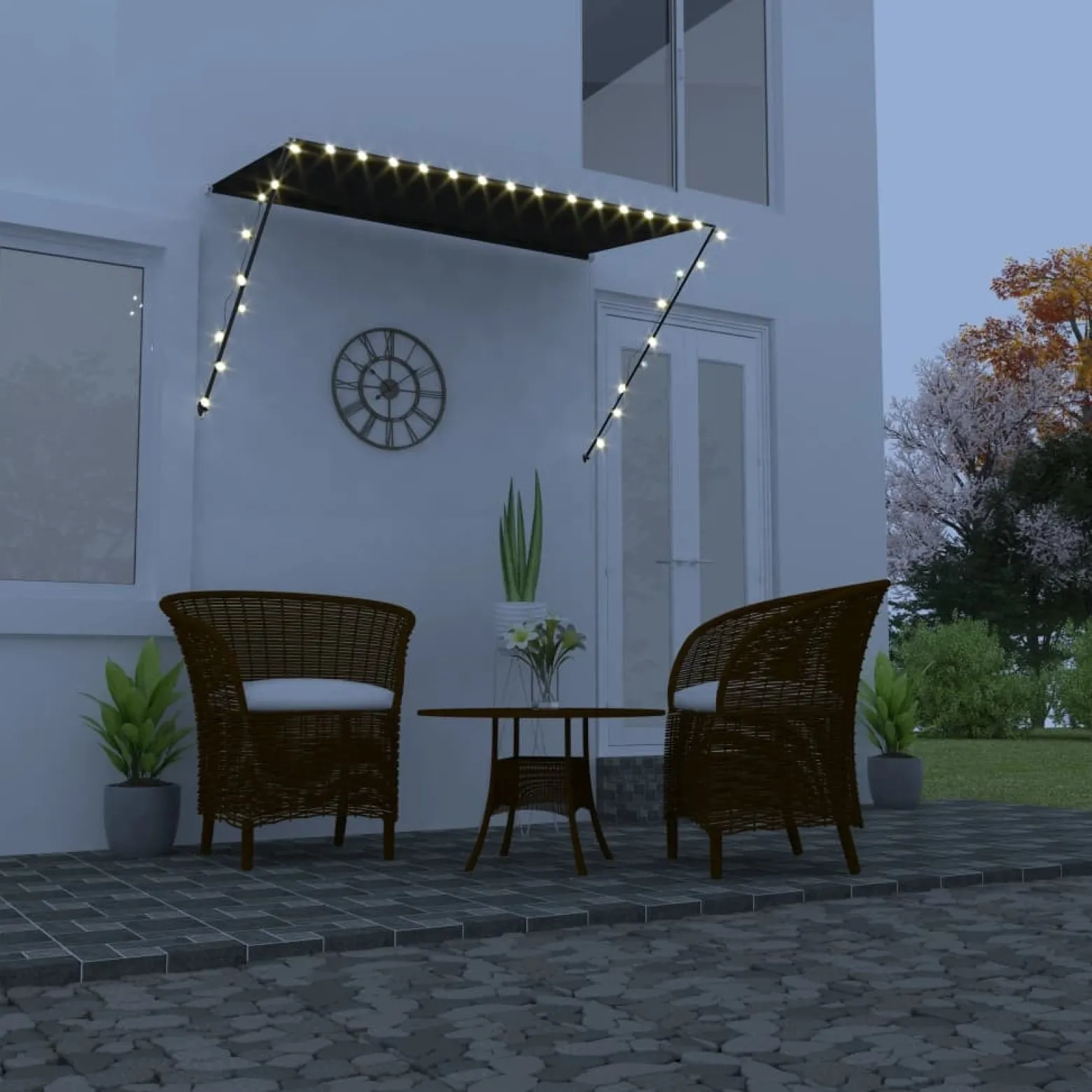 Markiza Tarasowa Balkonowa Ogrodowa Zwijana Zadaszenie LED 250 x 150 cm