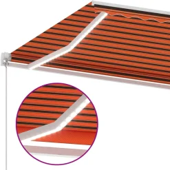 Markiza Tarasowa Balkonowa Ręcznie Zwijana Roleta Zadaszenie LED 600x300 cm