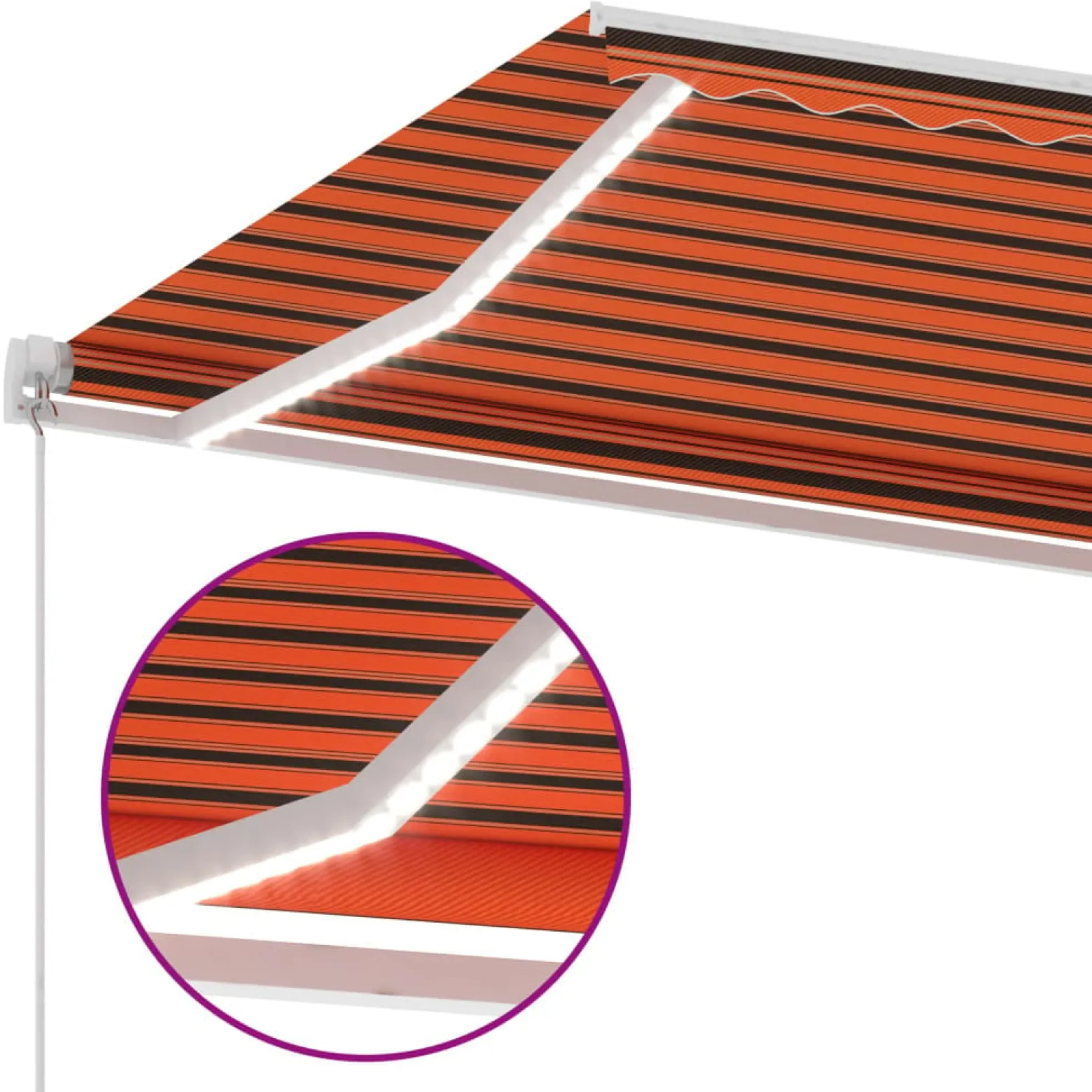 Markiza Tarasowa Balkonowa Ręcznie Zwijana Roleta Zadaszenie LED 600x300 cm