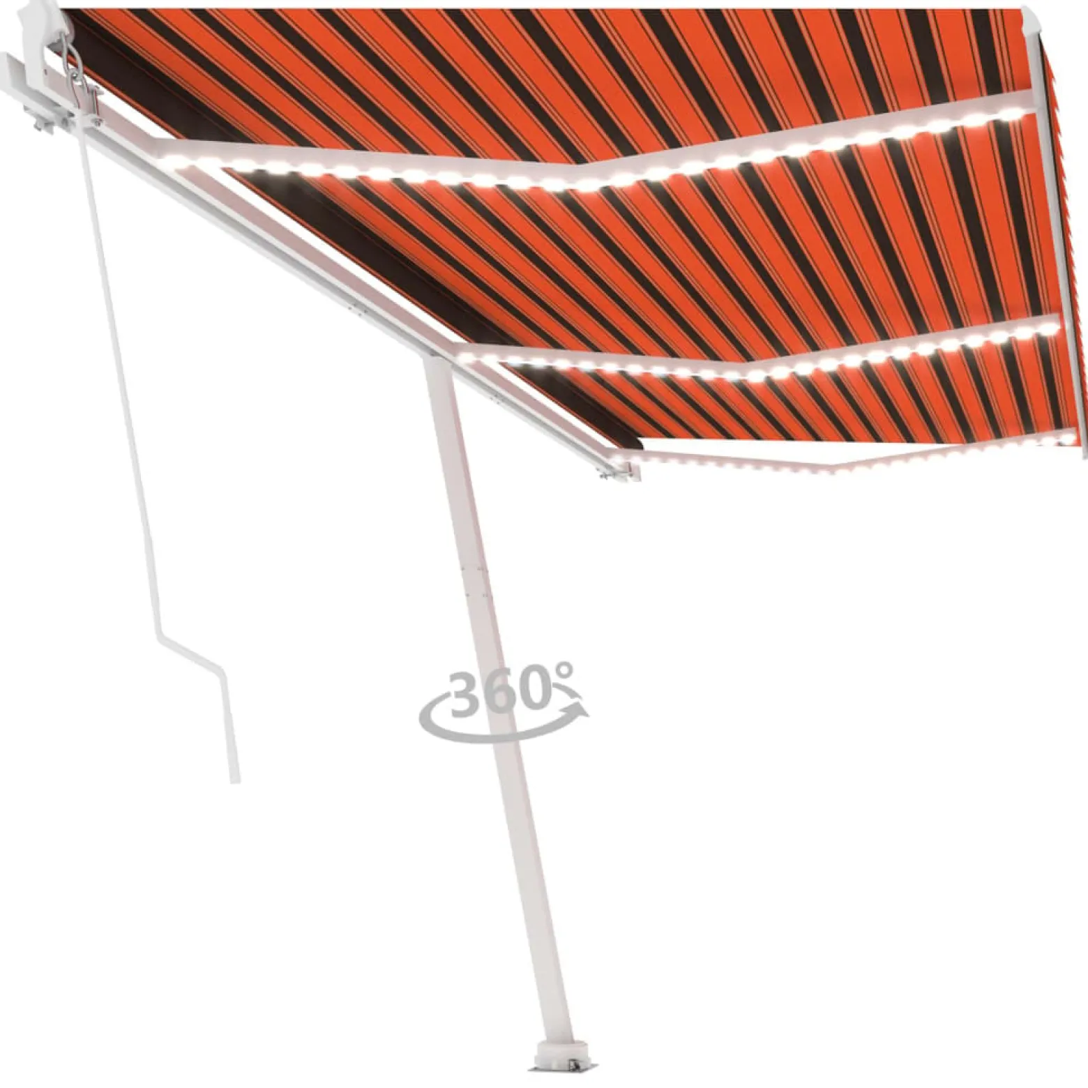 Markiza Tarasowa Balkonowa Ręcznie Zwijana Roleta Zadaszenie LED 600x300 cm