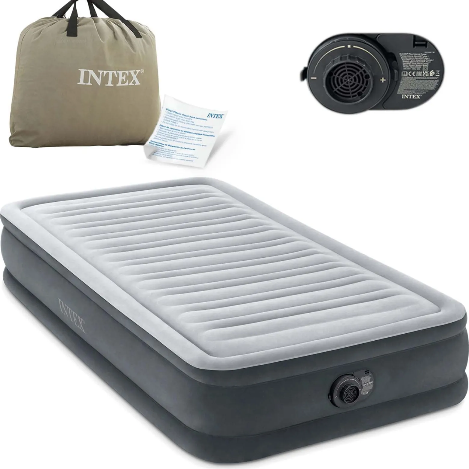 Materac welurowy z pompką Intex 67766ND