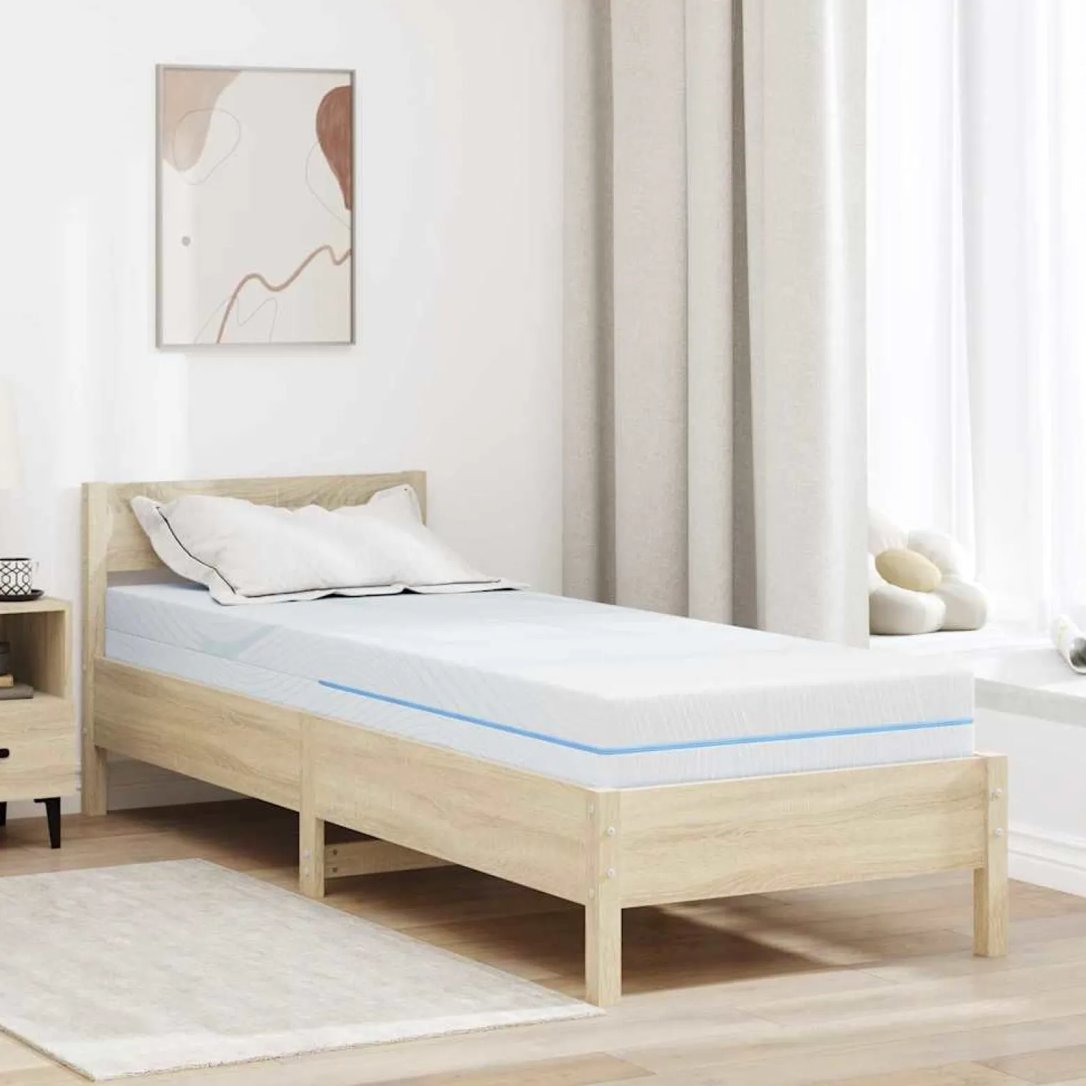 Materac Biały 80 x 200 cm Pianka