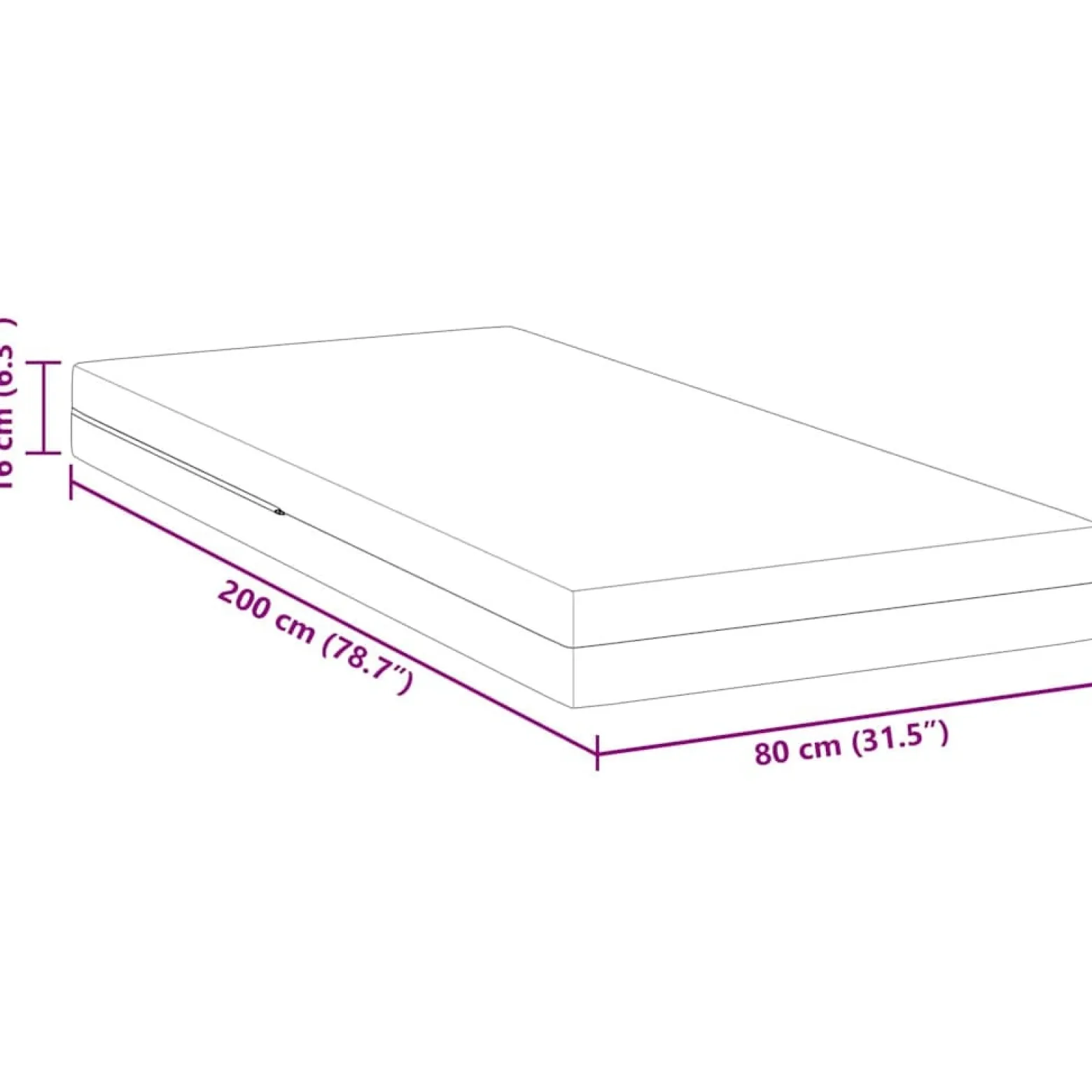 Materac Biały 80 x 200 cm Pianka