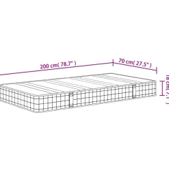 Materac Biały 70 x 200 cm Pianka vidaXL