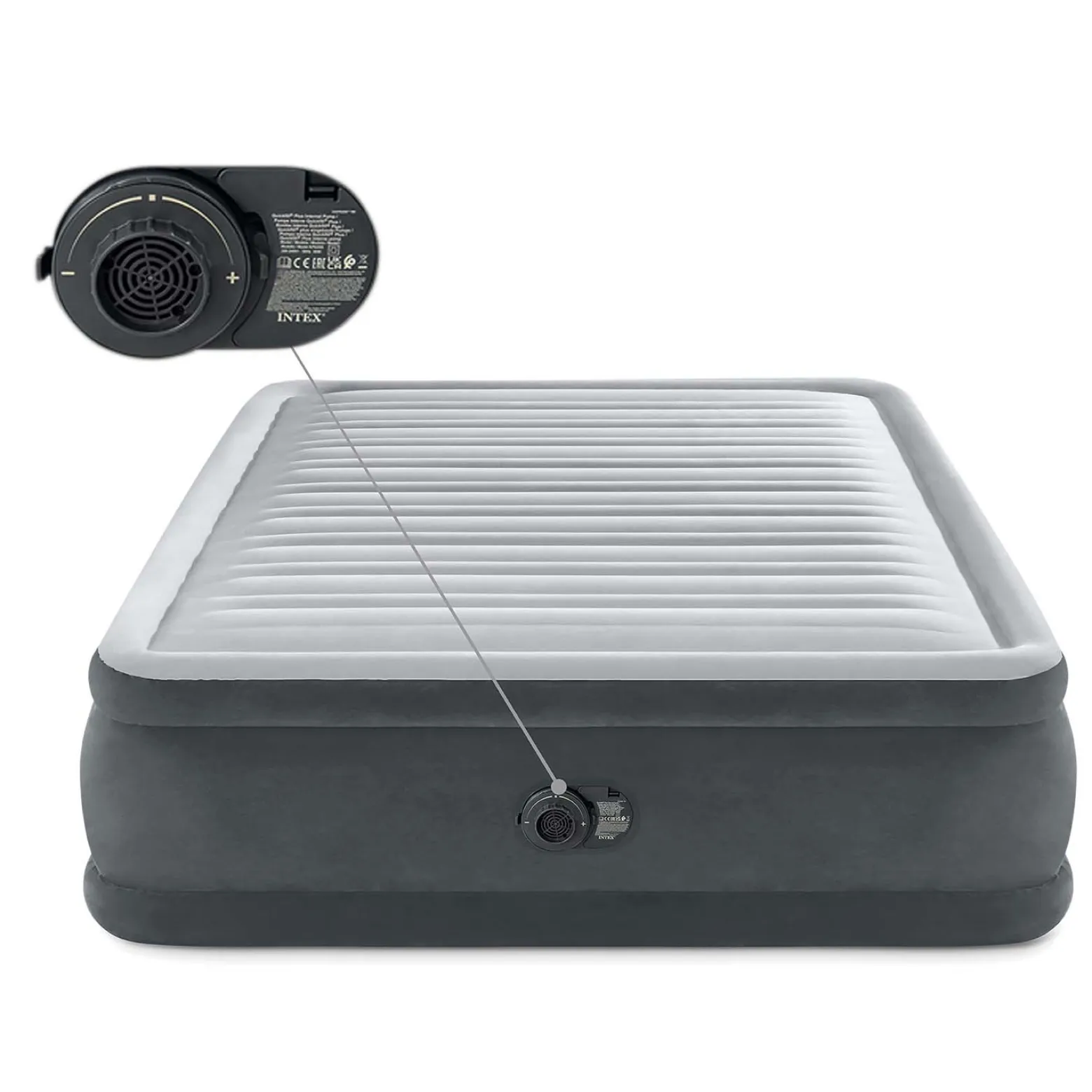 Materac dmuchany dwuosobowy Intex 64414ND welurowy z pompką 230V