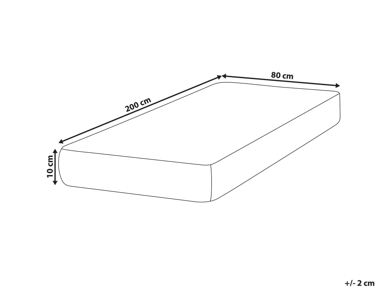 Materac pianka memory 80 x 200 cm średnia twardość