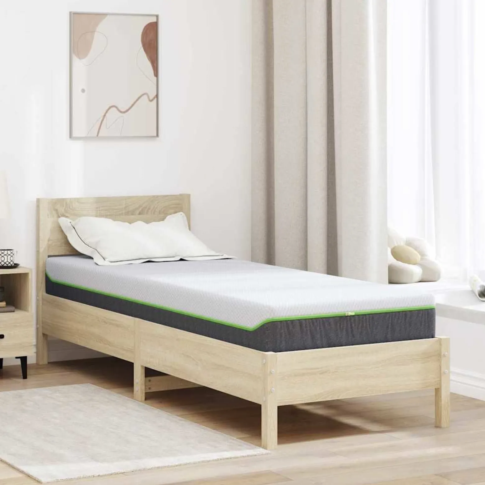 Materac Sprężynowy Do Sypialni Pokoju Biały i szary 80 x 200 cm