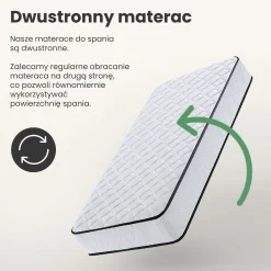 Materac sprężynowy z ochraniaczem AKORD 7-strefowy H3 90x190 cm