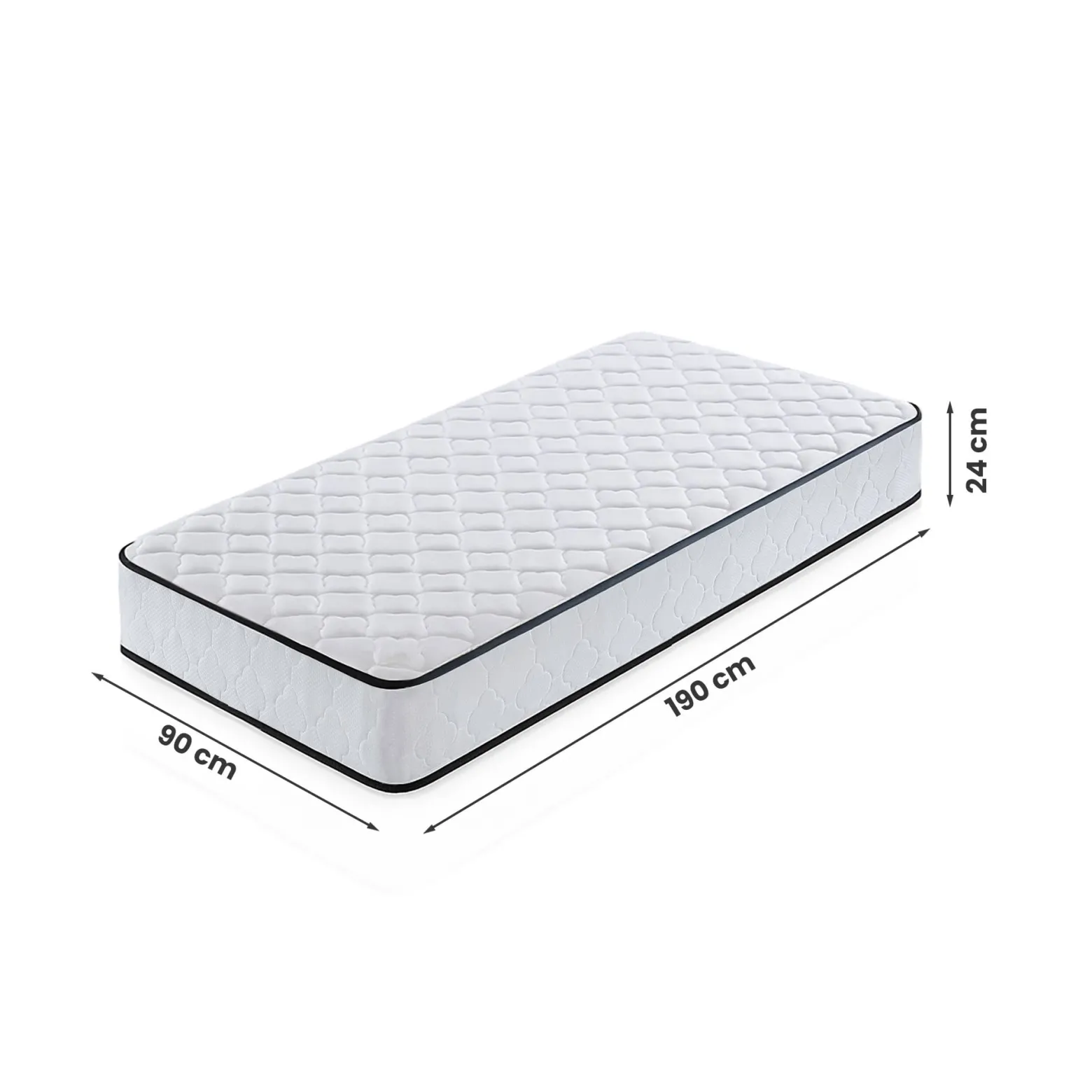 Materac sprężynowy z ochraniaczem AKORD 7-strefowy H3 90x190 cm