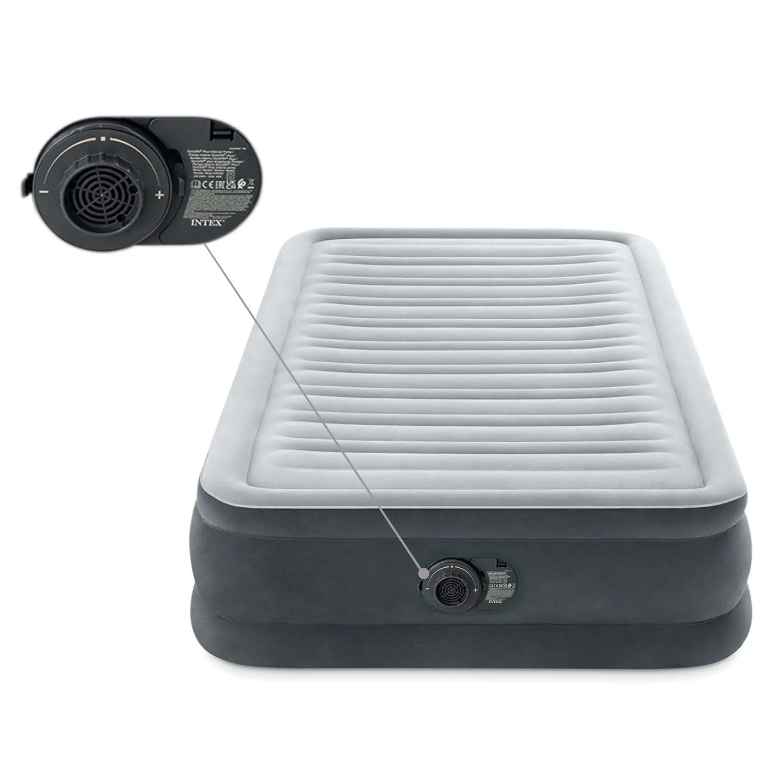 Materac welurowy z pompką Intex 67766ND