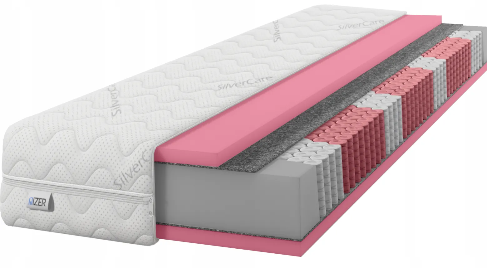 Materac 70x200 sprężynowy Multipocket HR35 SilverCare H2 20cm