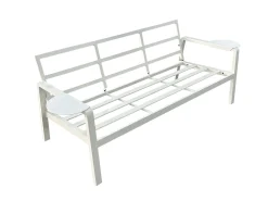 Meble ogrodowe metalowe BIANCO białe kremowe, sofa i fotele wodoodporne