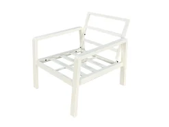 Meble ogrodowe metalowe BIANCO białe kremowe, sofa i fotele wodoodporne