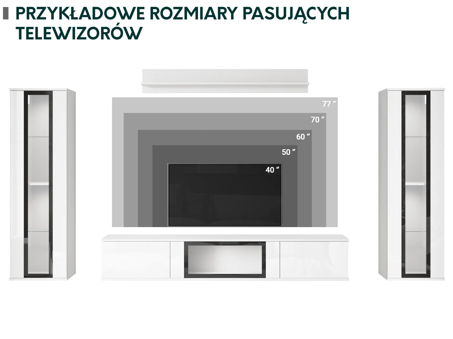 Meblościanka Caro z oświetleniem LED