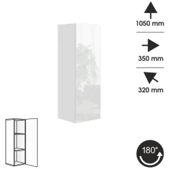 Meblościanka PREMIUM 245 cm biały połysk