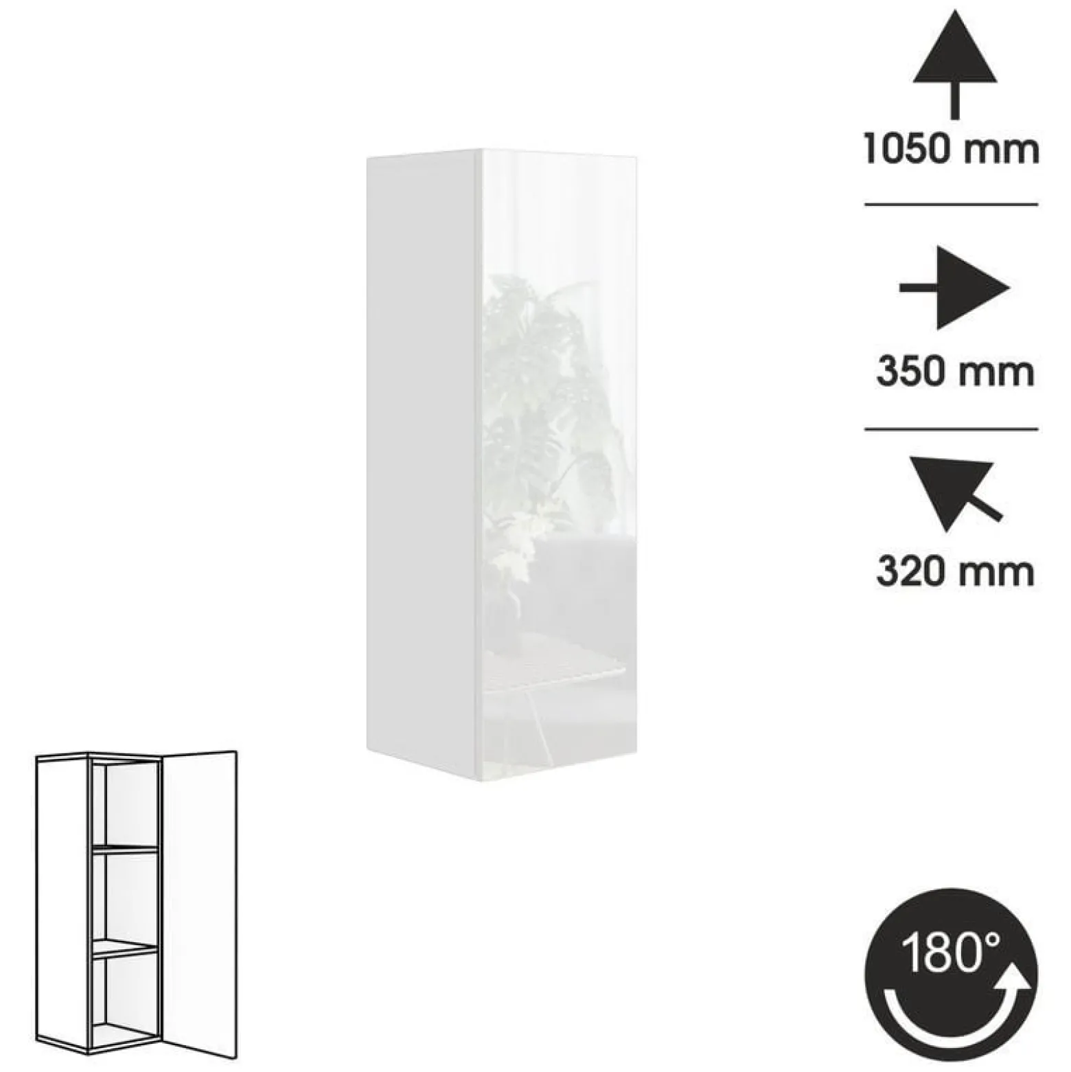 Meblościanka PREMIUM 245 cm biały połysk