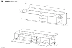 Meblościanka ALVA dąb Wnuk/biały