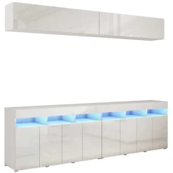 Meblościanka PREMIUM do salonu 280 cm biały połysk