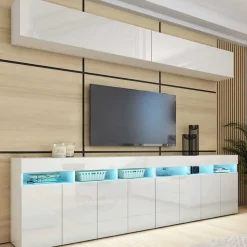 Meblościanka PREMIUM do salonu 280 cm biały połysk