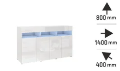Meblościanka PREMIUM do salonu 280 cm biały połysk