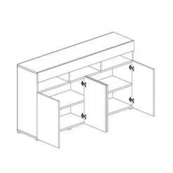 Meblościanka PREMIUM do salonu 280 cm biały połysk