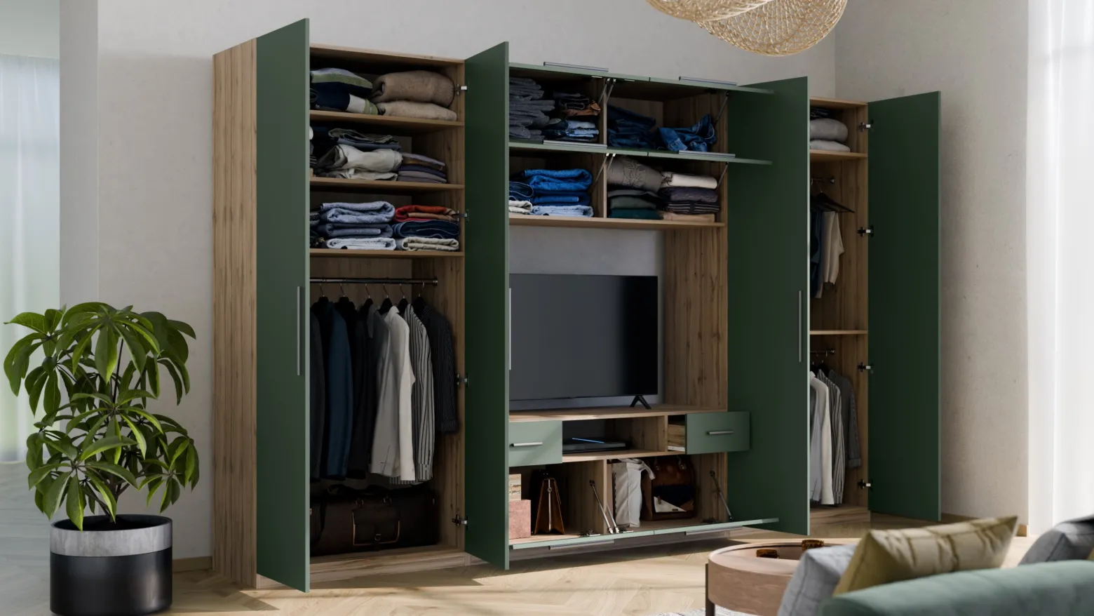 Meblościanka Scandi Biel 350 cm