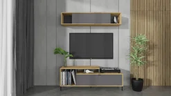 Meblościanka VINYL artisan-antracyt rtv półka wisząca UFC