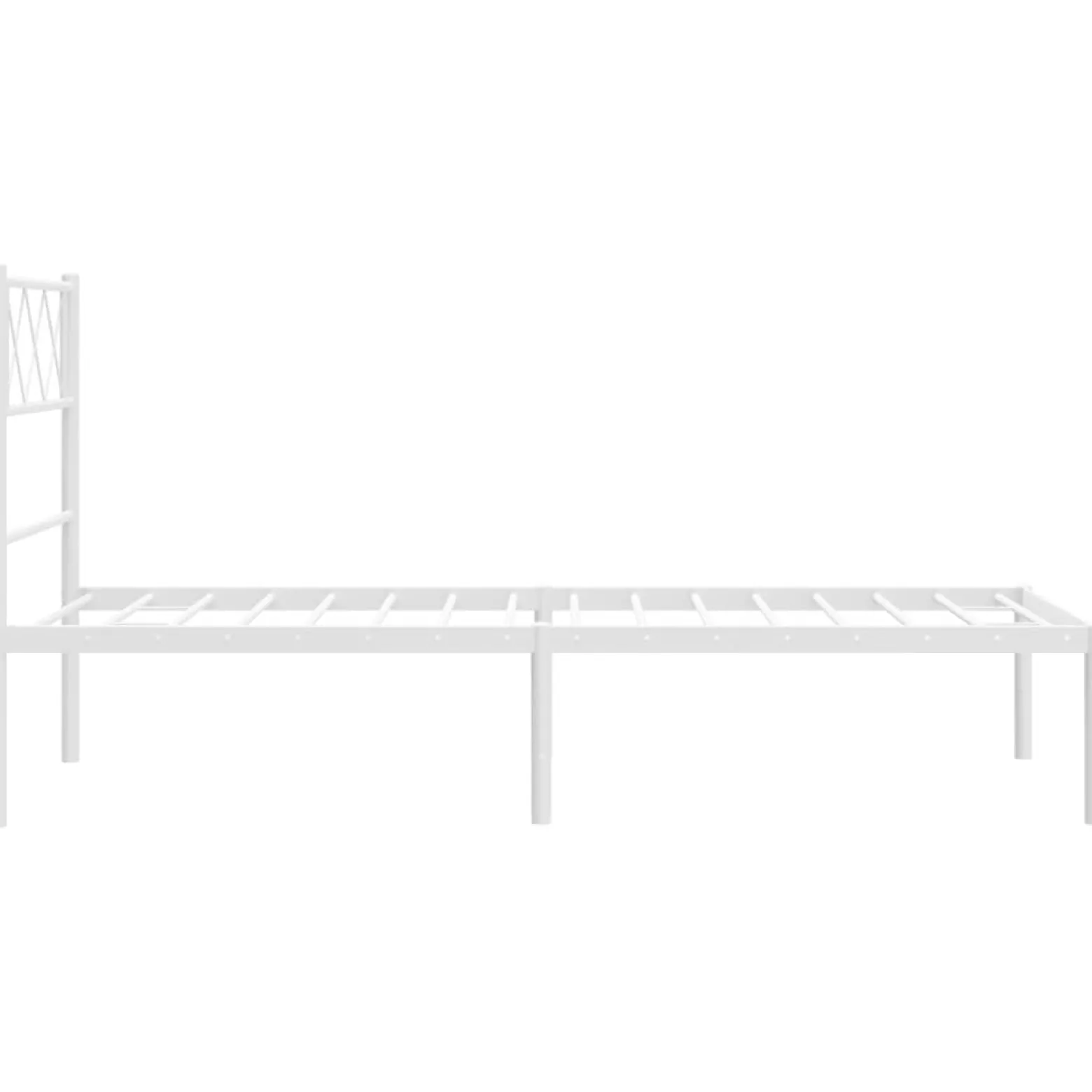 Metalowa rama łóżka z wezgłowiem biała 80x200 cm
