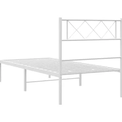 Metalowa rama łóżka z wezgłowiem biała 80x200 cm