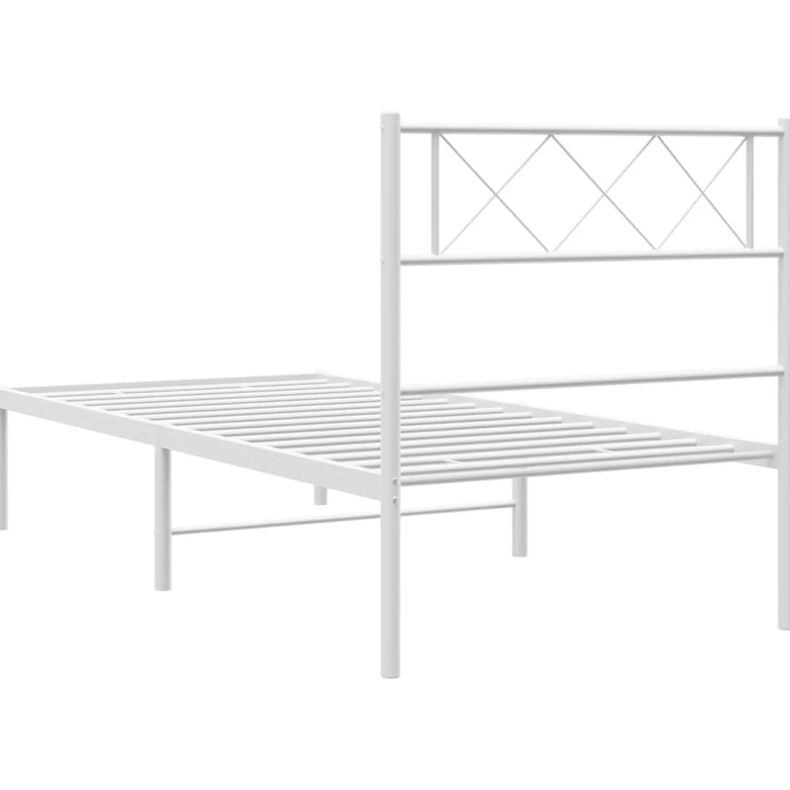 Metalowa rama łóżka z wezgłowiem biała 80x200 cm