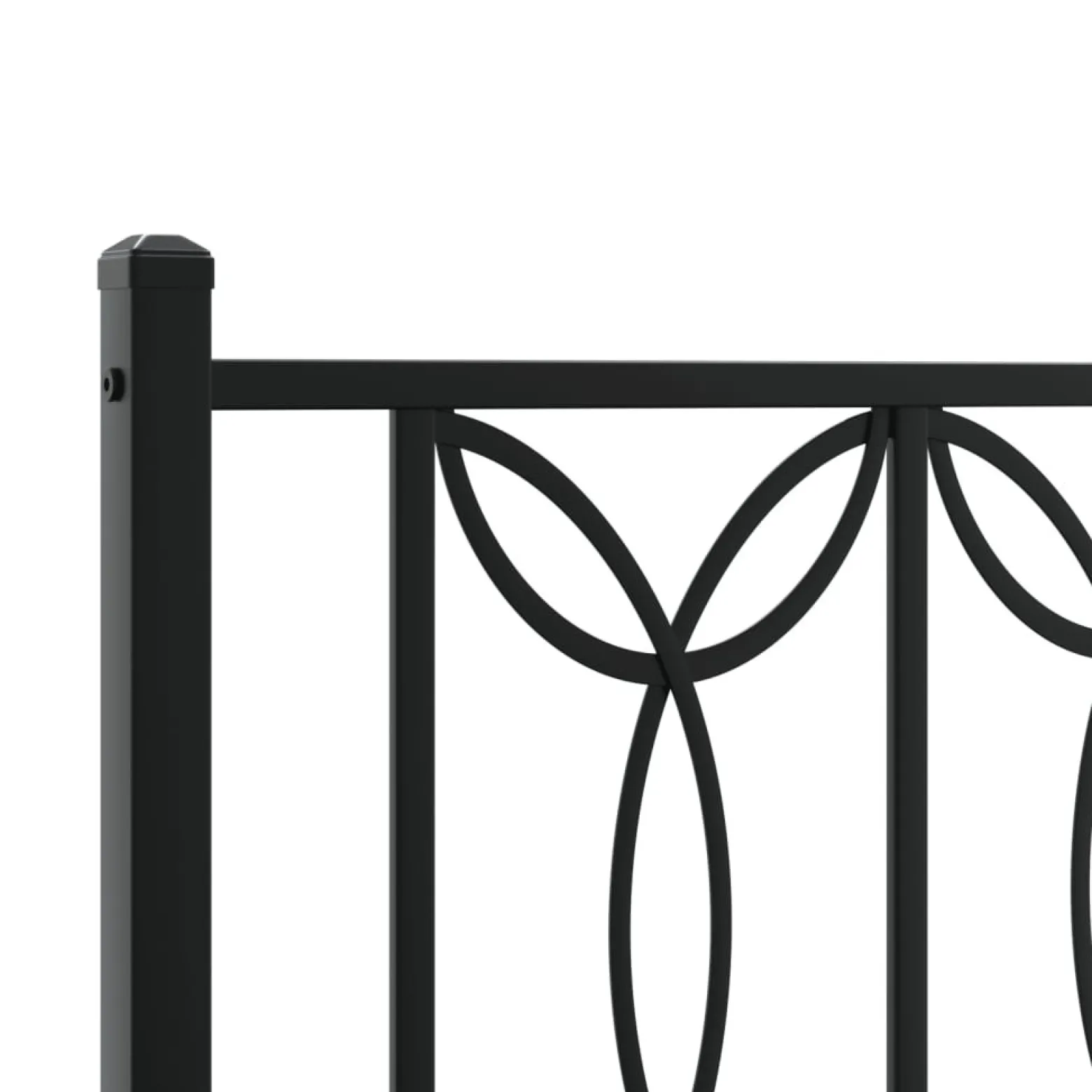 Metalowa rama łóżka z wezgłowiem i zanóżkiem czarna 75x190