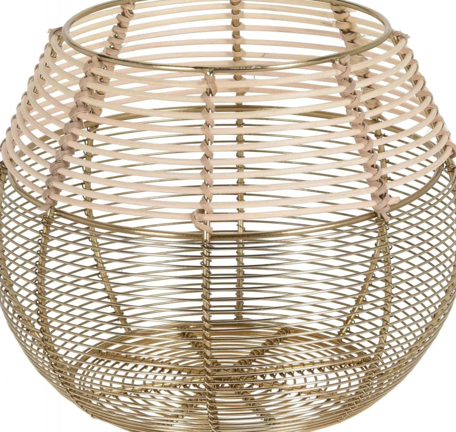 Metalowy druciany świecznik lampion złoty glamour ażurowy 20 cm x 23 cm