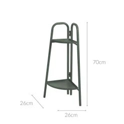 Metalowy kwietnik narożny, 2 poziomy, 70 cm