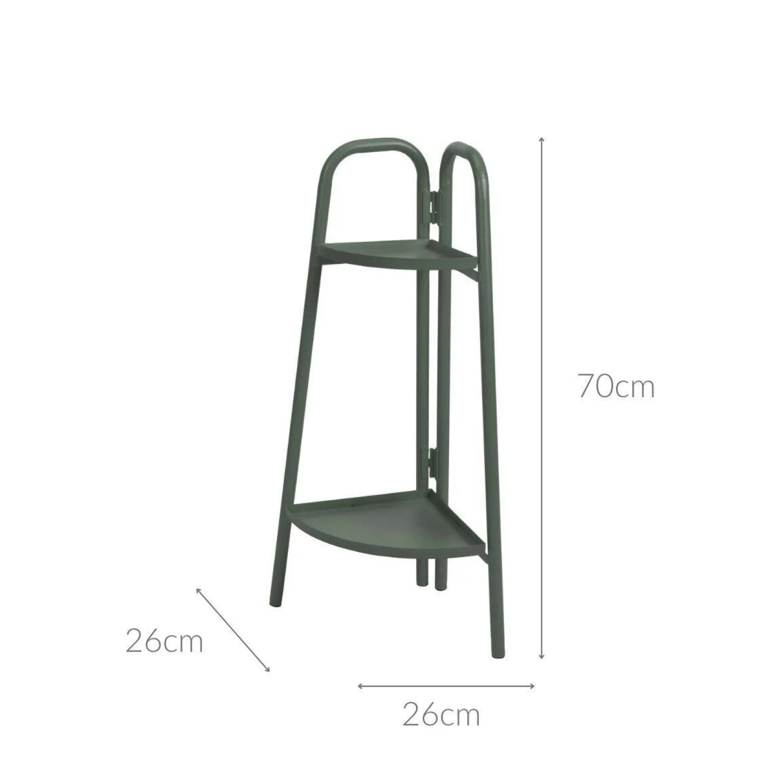 Metalowy kwietnik narożny, 2 poziomy, 70 cm