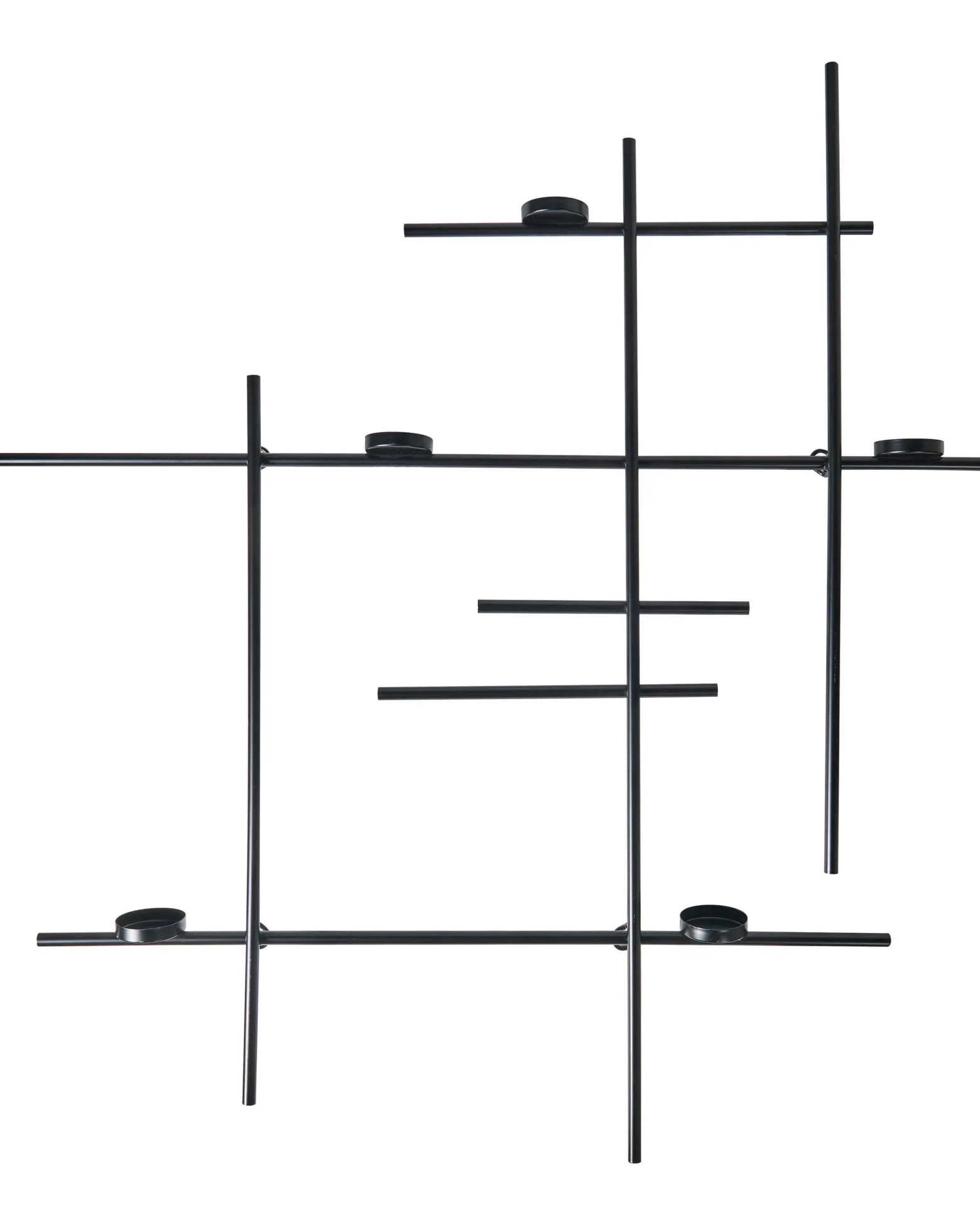 Metalowy świecznik ścienny 60 cm czarny
